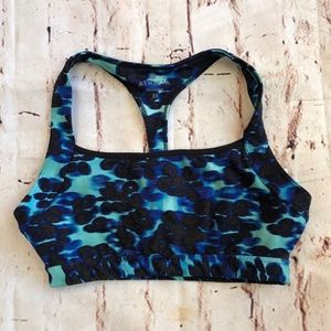 Athleta XS Sports Bra Blue Racerback Open Back